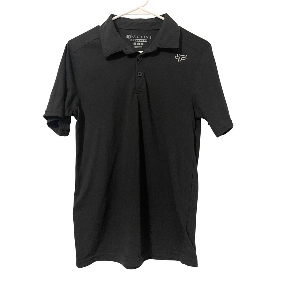 Mens Fox Active Black Polo Size Small
